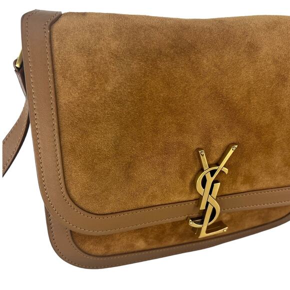 Saint Laurent Brown Solferino Medium Suede Crossbody Bag - Picture 7 of 16